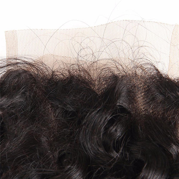 Lakihair 8A Grade Brazilian Virgin Human Hair Closure Deep Wave Lace Closure 4x4