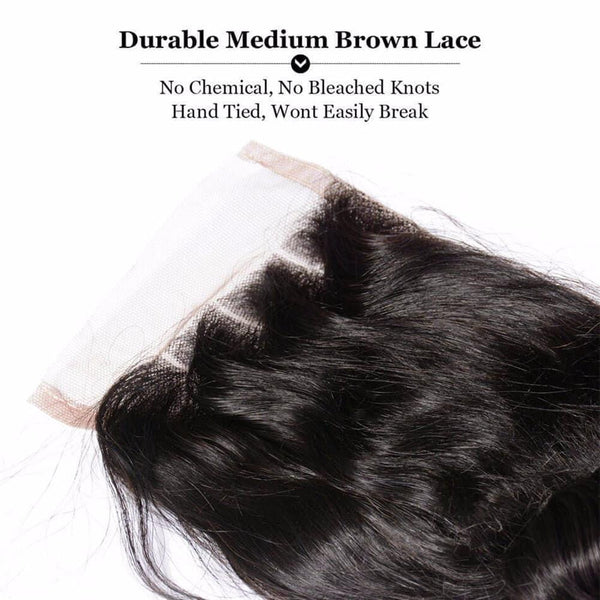 Lakihair 8A Virgin Human Hair Loose Wave 4 Bundles With Lace Closure 4x4