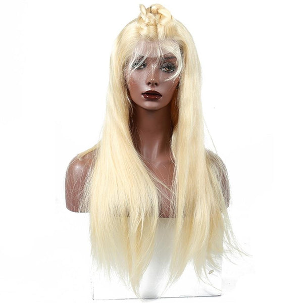 Lakihair 613 180  10A Blonde Lace Front Wig Human Straight Hair Wigs