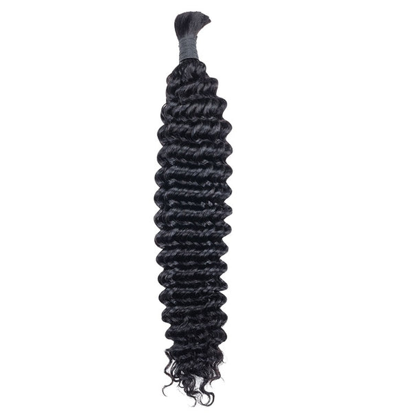 Lakihair Human Hair Bulk Brazillian Virgin Human Hair Natural Color 16-24 Inch Braids Bundle No Weft