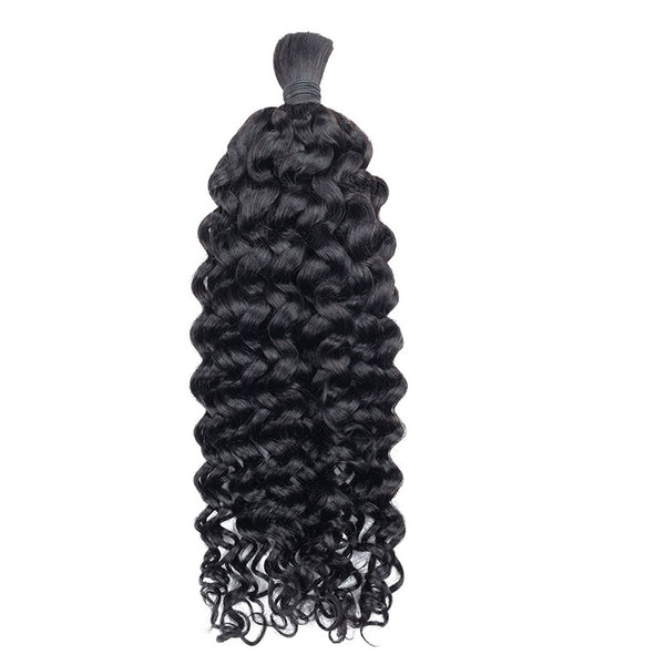 Lakihair Human Hair Bulk Brazillian Virgin Human Hair Natural Color 16-24 Inch Braids Bundle No Weft
