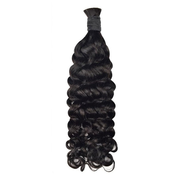 Lakihair Human Hair Bulk Brazillian Virgin Human Hair Natural Color 16-24 Inch Braids Bundle No Weft
