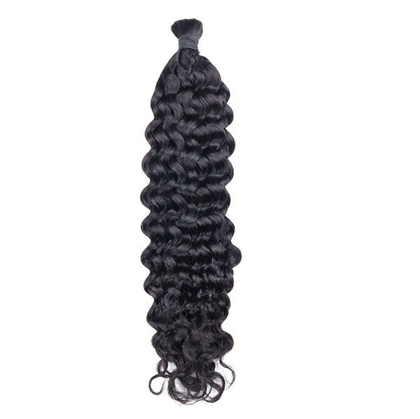 Lakihair Human Hair Bulk Brazillian Virgin Human Hair Natural Color 16-24 Inch Braids Bundle No Weft