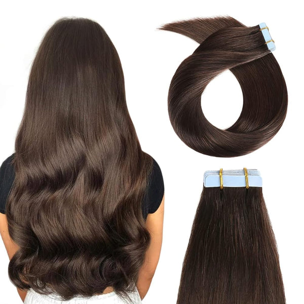 Lakihair  9A Straight Natural Colors 100g Tape In Brazilian Virgin Hair Hair Extension