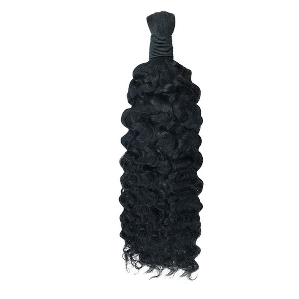 Lakihair Human Hair Bulk Brazillian Virgin Human Hair Natural Color 16-24 Inch Braids Bundle No Weft