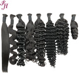 Lakihair Human Hair Bulk Brazillian Virgin Human Hair Natural Color 16-24 Inch Braids Bundle No Weft