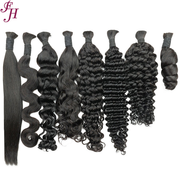 Lakihair Human Hair Bulk Brazillian Virgin Human Hair Natural Color 16-24 Inch Braids Bundle No Weft