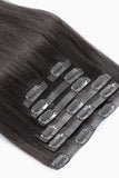 Lakihair  Light Yaki Seamless Clip Ins 9A Brazilian Virgin Hair Natural Black Hair Extension