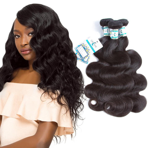 Lakihair 8A Indian Virgin Human Hair Weaving 3 Bundles Deal Body Wave Hair