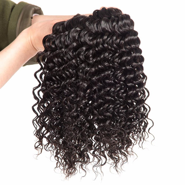 Lakihair 10A Brazilian 4 Bundles Deep Wave Hair Bundles Unprocessed Real Virgin Human Hair