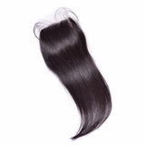 Lakihair Silk Base Closure Brazilian Straight Human Hair Swiss Lace with Bleached Knots 4x4 Closure