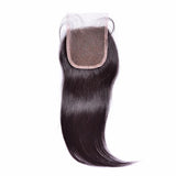 Lakihair 10A Brazilian Virgin Human Hair Straight Lace Closure 4x4 Natural Black With Baby Hair