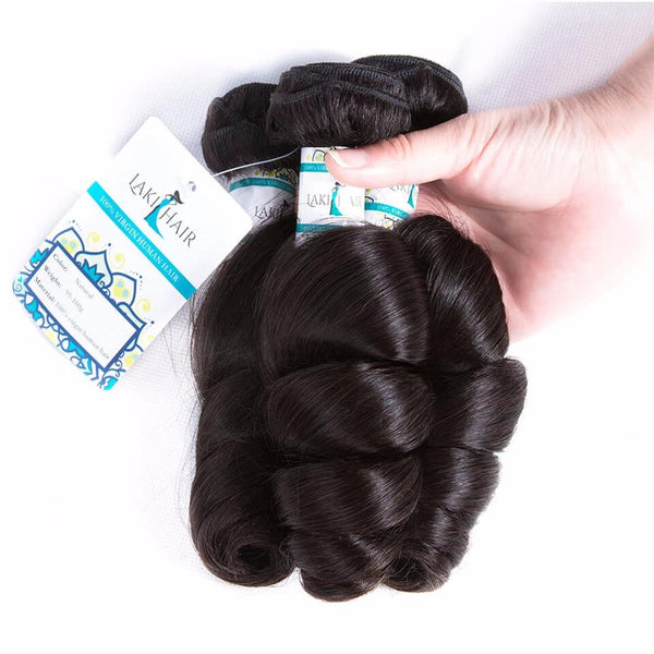 Lakihair 10A Brazilian Loose Wave 3 Bundles Virgin Human Hair Weaving Top Quality