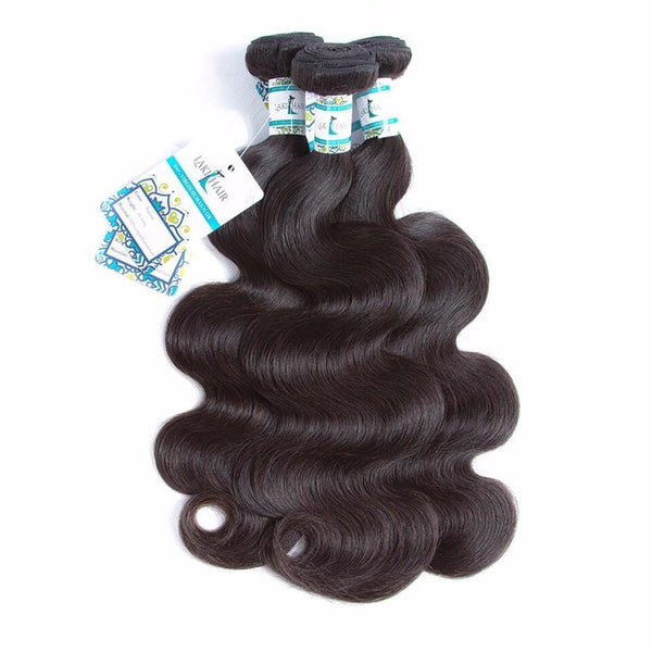 Lakihair Brazilian 3 Bundles With 13x4 Lace Frontal Closure Real Virgin Human Hair