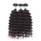 Lakihair Virgin Remy Human Hair Weave 3 Bundles With Lace Closure Brazilian Deep Curly Human Hair Bundles