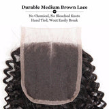 Lakihair Virgin Remy Human Hair Weave 3 Bundles With Lace Closure Brazilian Deep Curly Human Hair Bundles