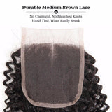 Lakihair 8A Peruvian Human Hair Deep Wave 3 Bundles With Lace Closure 4x4