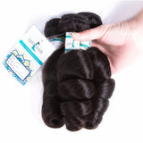 Lakihair 8A Peruvian Human Hair Loose Wave 3 Bundles With 4x4 Lace Closure