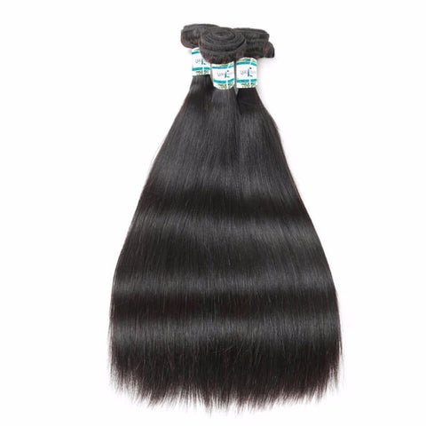 Lakihair 10A Top Quality Brazilian Straight 3 Bundles Human Hair Weaving 100% Unprocessed
