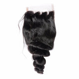 Lakihair 8A Virgin Human Peruvian Hair Loose Wave 4 Bundles With Lace Closure 4x4