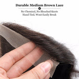 Lakihair 10A Natural Black Brazilian Human Hair Body Wave Lace Closure 4x4 Pre Plucked Hairline
