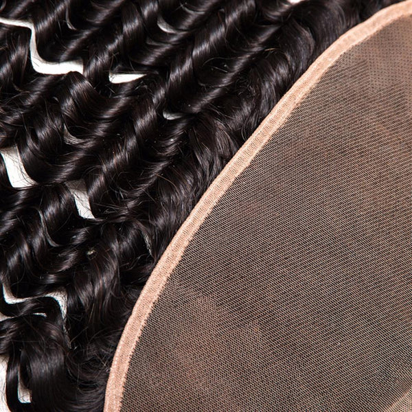 Lakihair 8A 13x4 Lace Frontal Virgin Brazilian Human Hair Deep Wave Ear To Ear Lace Frontal Closure
