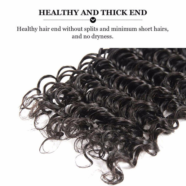 Lakihair 10A Brazilian 4 Bundles Deep Wave Hair Bundles Unprocessed Real Virgin Human Hair