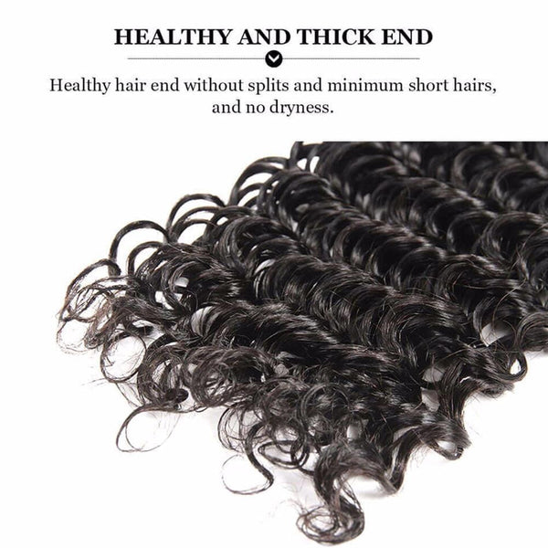 Lakihair 8A Virgin Human Hair Deep Wave 4 Bundles Hair Extensions