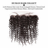 Lakihair Unprocessed Virgin Human Hair 4 Bundles With Lace Frontal Closure Brazilian Deep Wave Hair Bundles