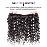 Lakihair 8A Peruvian Virgin Human Deep Wave Hair 4 Bundles With 13x4 Frontal Closure
