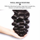 Lakihair Real Malaysian Human Hair Extensions Loose Wave With Lace Frontal Closure