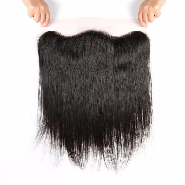 Lakihair 8A Brazilian Straight Hair Ear To Ear 13x4 Lace Frontal Closure Virgin Human Hair