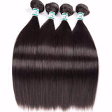 Lakihair Unprocessed Virgin Human Hair 4 Bundles With Lace Frontal Closure Malaysian Straight Hair Bundles