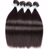 Lakihair 8A Brazilian Virgin Human Straight Hair 4 Bundles With 13x4 Frontal Closure