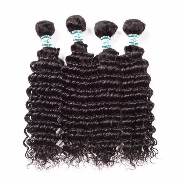 Lakihair 8A Virgin Human Hair Deep Wave 4 Bundles Hair Extensions