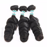 Lakihair 3 Bundles Brazilian Hair Loose Wave Bundles With 13x4 Lace Frontal