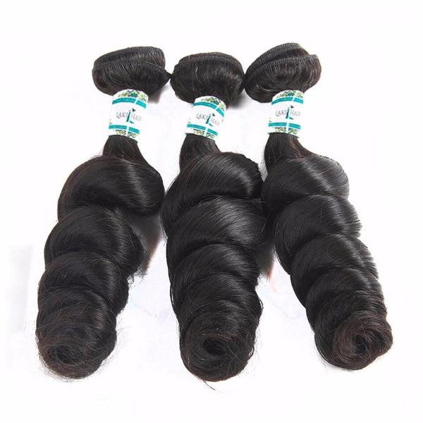 Lakihair Loose Wave Hair Bundles Peruvian Frontal With 3 Bundles Human Hair