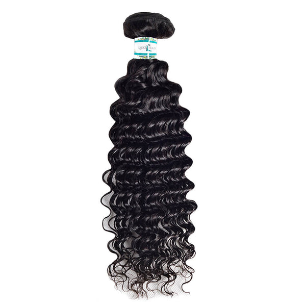 Lakihair 8A Human Hair Weaving Deep Wave 1 Bundle Virgin Human Hair