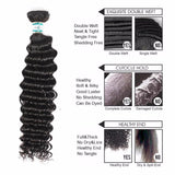 Lakihair 10A Top Quality 1 Bundles Deep Wave Brazilian Virgin Human Hair