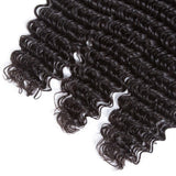 Lakihair Brazilian Deep Wave Human Hair 3 Bundles With Lace Frontal Closure 13x4