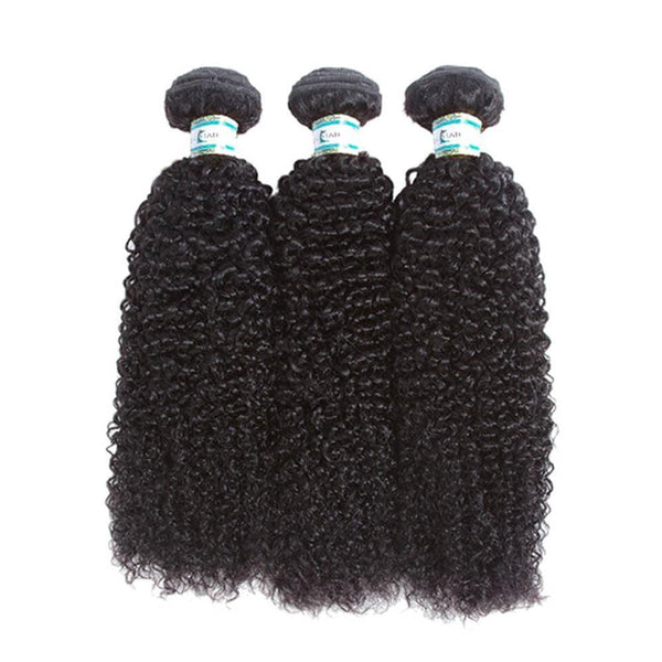 Lakihair 8A Malaysian Human Hair Kinky Curly 3 Bundles With 4x4 Lace Closure