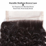 Lakihair 8A Malaysian Human Hair Kinky Curly 3 Bundles With 4x4 Lace Closure
