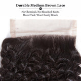 Lakihair 8A Peruvian Human Hair Kinky Curly 3 Bundles With Lace Closure 4x4