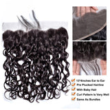 Lakihair 8A 13x4 Virgin Brazilian Human Hair Ear To Ear Lace Frontal Closure Water Wave