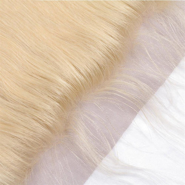 Lakihair 10A 613 Blonde Brazilian Straight  13x4 Lace Frontal Pre Plucked Virgin Human Hair