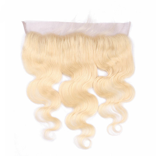 Lakihair 10A 613 Blonde Body Wave Ear To Ear 13x4 Lace Frontal  Pre Plucked Virgin Human Hair