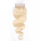 Lakihair 613 Blonde Body Wave 4x4 Lace Closure 8A Human Hair With Baby Hair