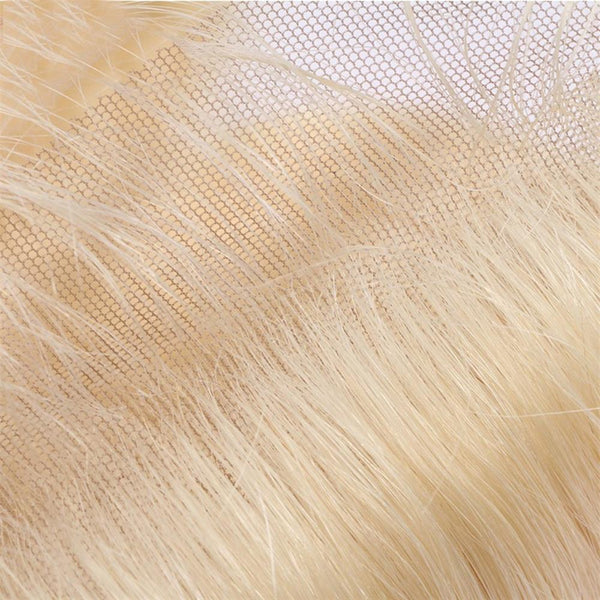 Lakihair 613 Blonde Body Wave 4x4 Lace Closure 8A Human Hair With Baby Hair