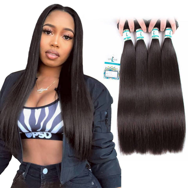 Lakihair 8A Brazilian Virgin Human Hair 4 Bundles Straight Hair Bundles