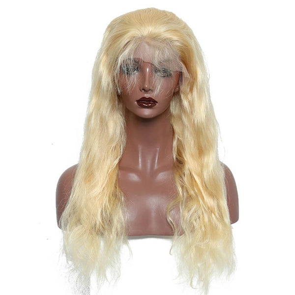 Lakihair Body Wave Lace Wigs 613 Blonde Short Hair Lace Front Human Hair Wig 180% Density